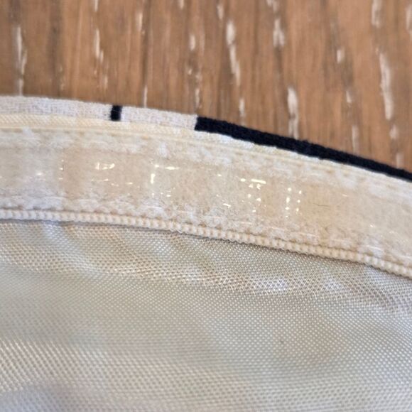 H&M Striped Navy Strapless Culottes Jumpsuit Bandeau Tie Waist Capri Wide Leg 6 - Picture 8 of 10